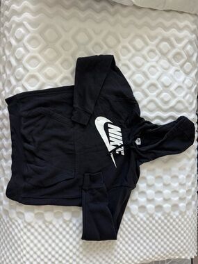 Nike Black Hoodie with White Swoosh Logo